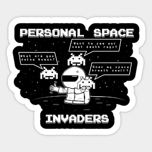 Personal Space Invaders Sticker